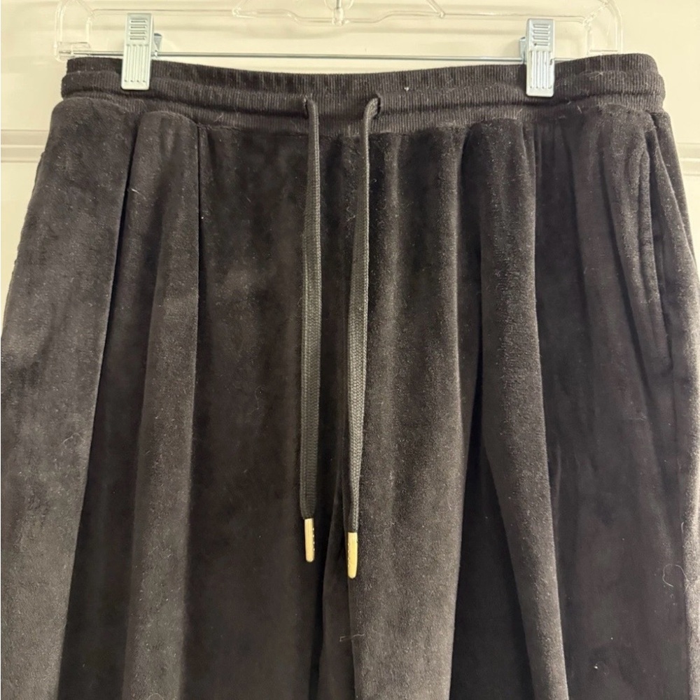 Juicy Couture Black Velour Drawstring Joggers